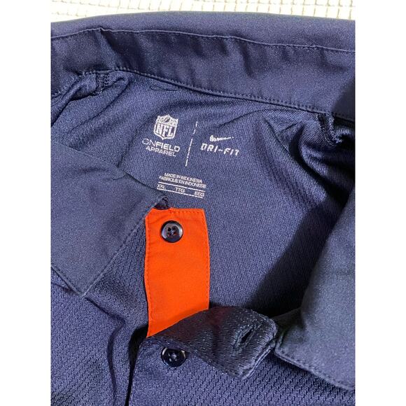 Chicago Bears Polo Shirt Mens 2XL Blue Orange Nike On Field Dri Fit NFL Logo - Picture 3 of 10